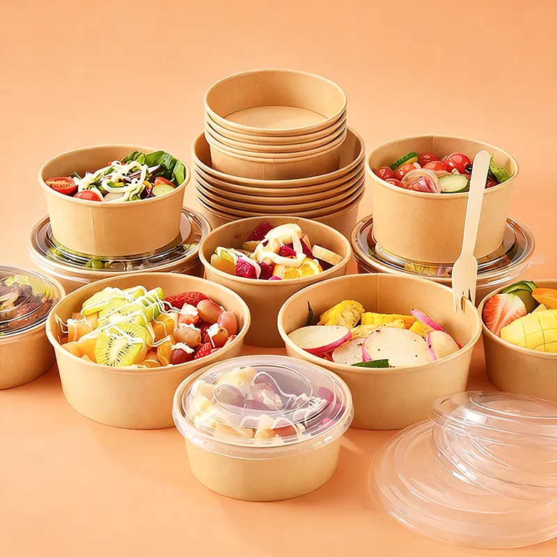 Mangkuk Kertas Salad Kertas Kraft 1000ml