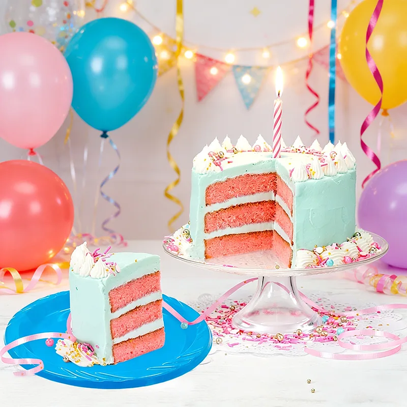 Pinggan Plastik Parti Bulat Pakai 7 inci