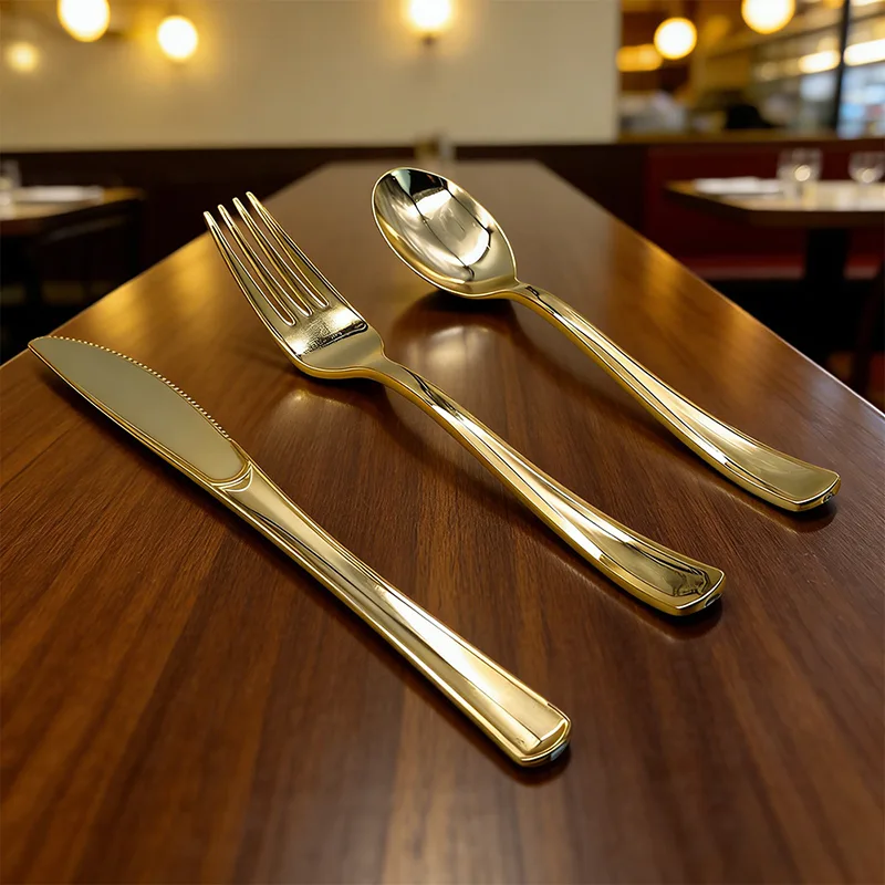 Pisau Parti Klasik Garpu Sudu Kutleri Plastik