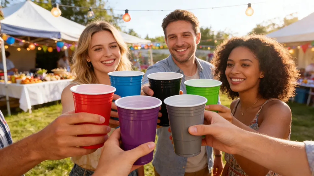 16oz Double-color Disposable Plastic Cup