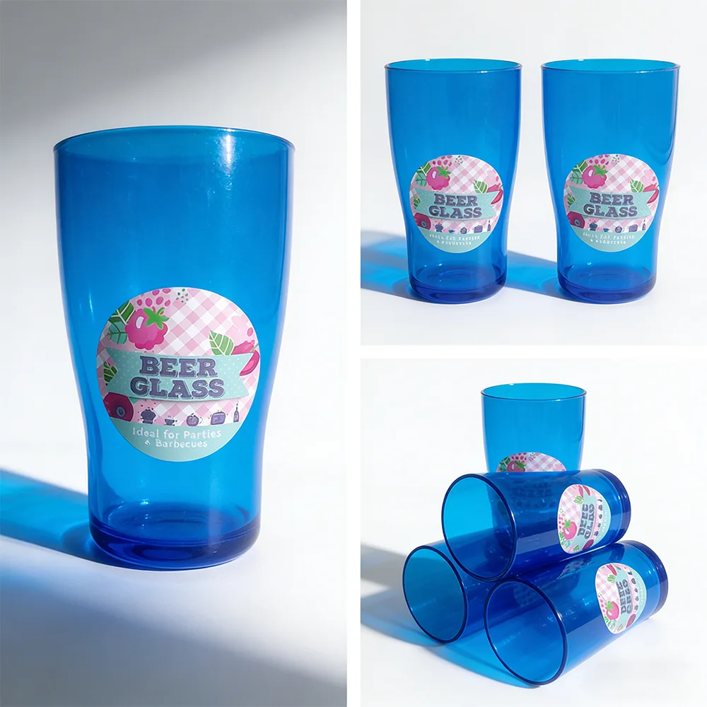 500ml Blue Beer Plastic Glass