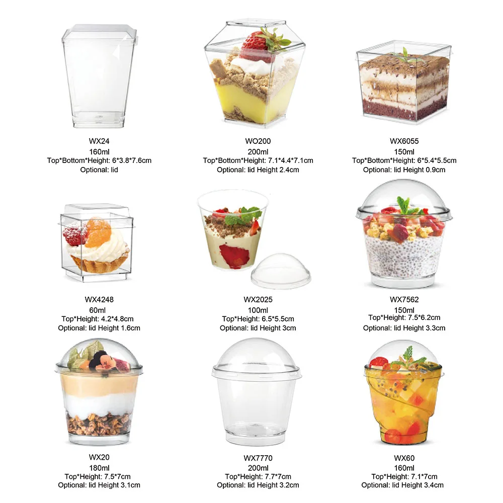 Special-shaped Dessert Plastic Cups