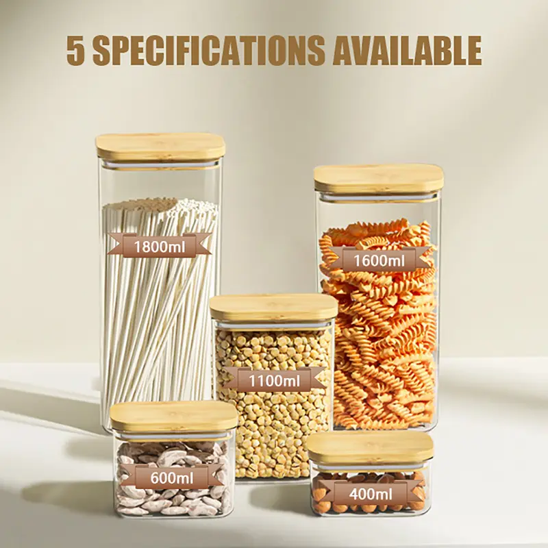 Plastic Storage Jar with Wooden Lid